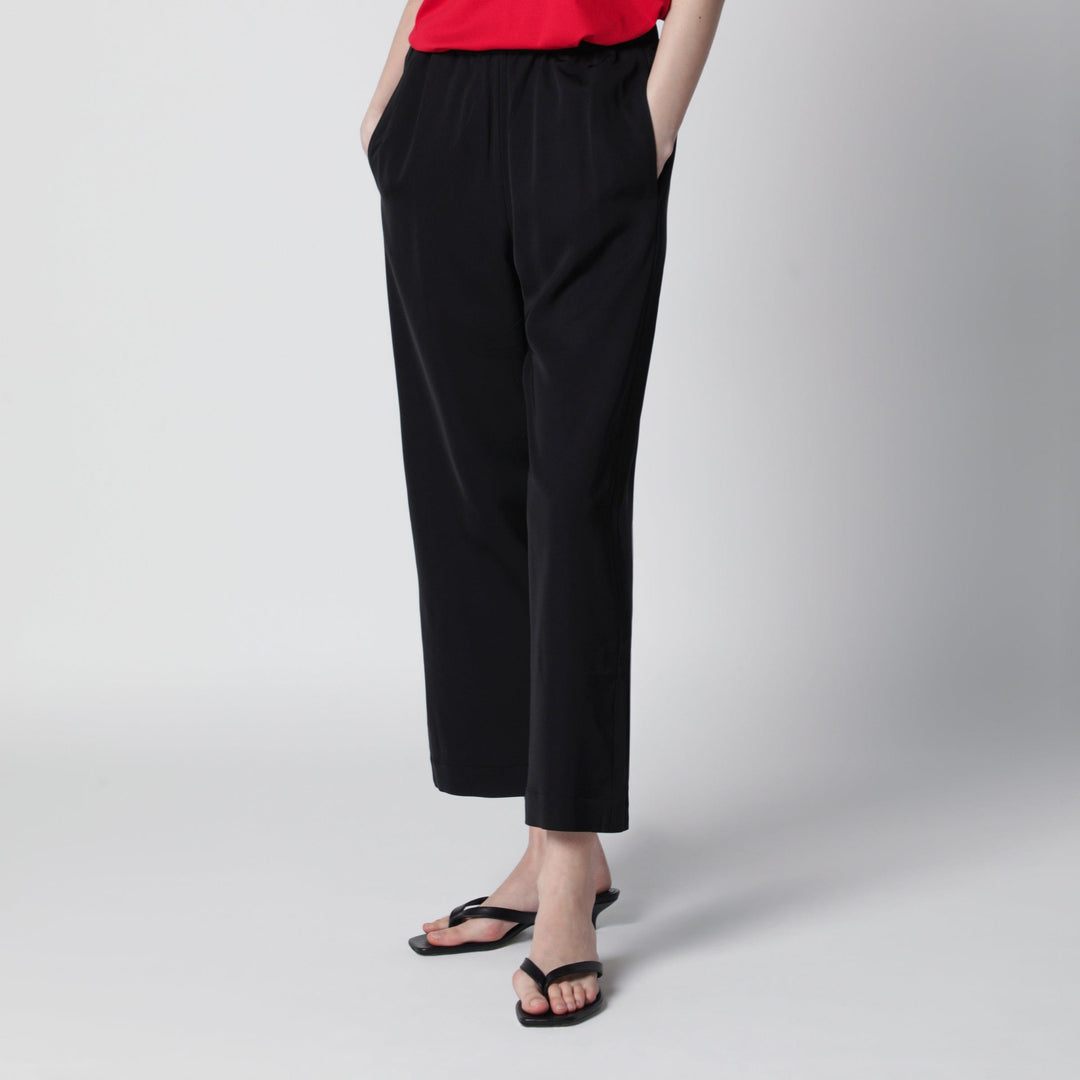 Pants Róhe - Black cropped trousers in wool blend Brand