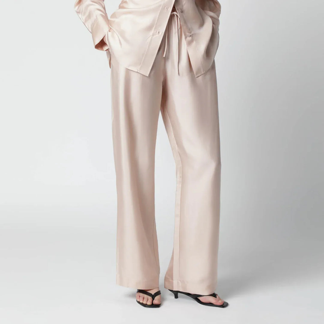 Róhe - Light pink silk trousers Brand Pants 36  FR