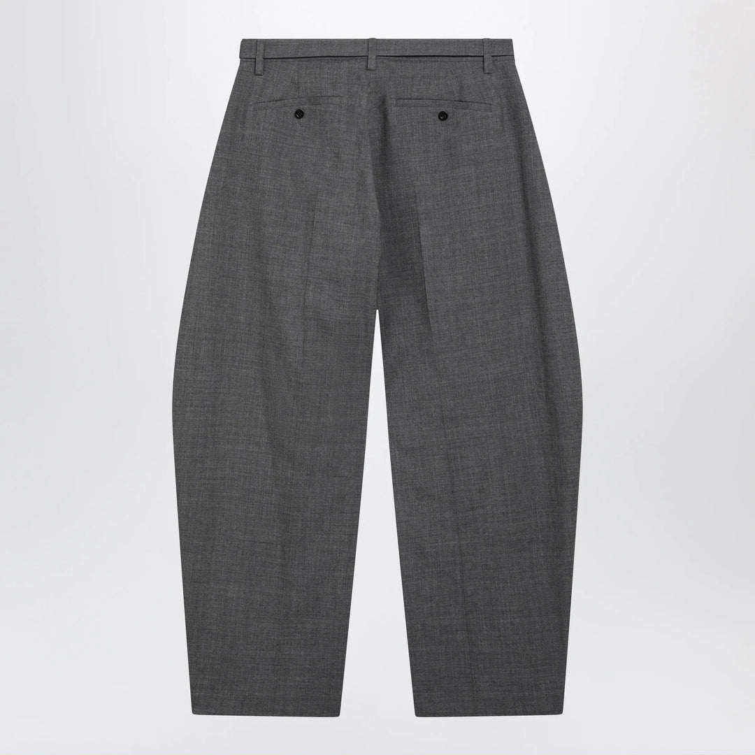 Sacai - Grey wool trousers with belt Brand Pants