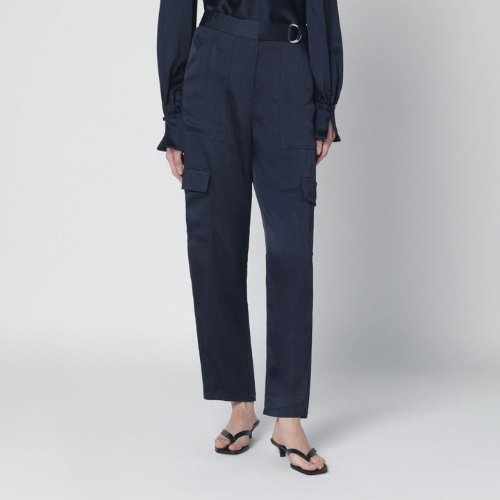 Pants SIMKHAI - Carolina trousers in midnight blue shiny satin Brand