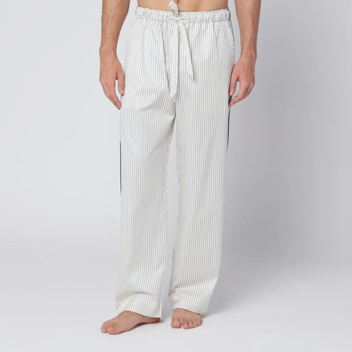 Tekla - Brown and white striped pyjama trousers Brand Pants L