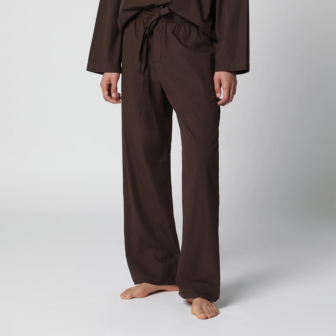 Tekla - Brown cotton pajama trousers Brand Pants