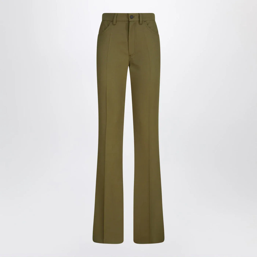 The Attico - Military green wool gabardine trousers Brand Pants 42  IT
