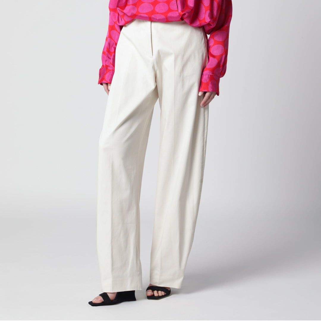 Pants TheLatest - Cream cotton palazzo trousers Brand