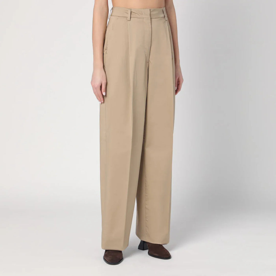 TheLatest - Wide sand-coloured Axel trousers Brand Pants
