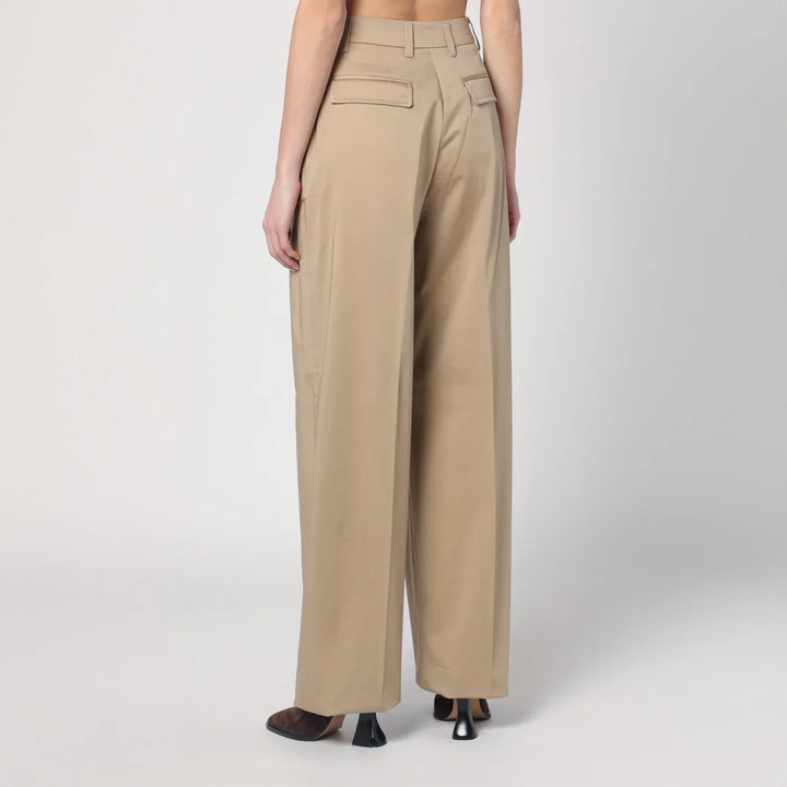 TheLatest - Wide sand-coloured Axel trousers Brand Pants