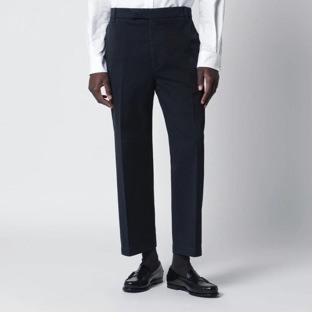 Thom Browne - Navy blue cotton trousers Brand Pants 4