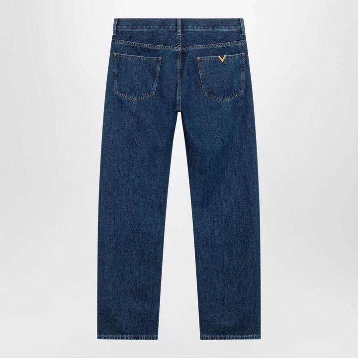 Valentino - Blue jeans with Vlogo detail Brand Pants
