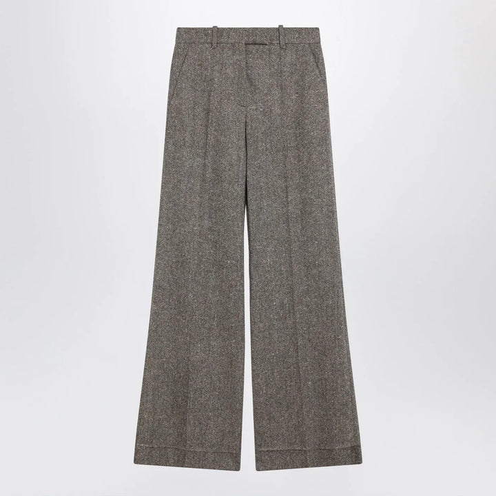 Valentino - Ivory/brown patterned wool trousers Brand Pants 42  IT