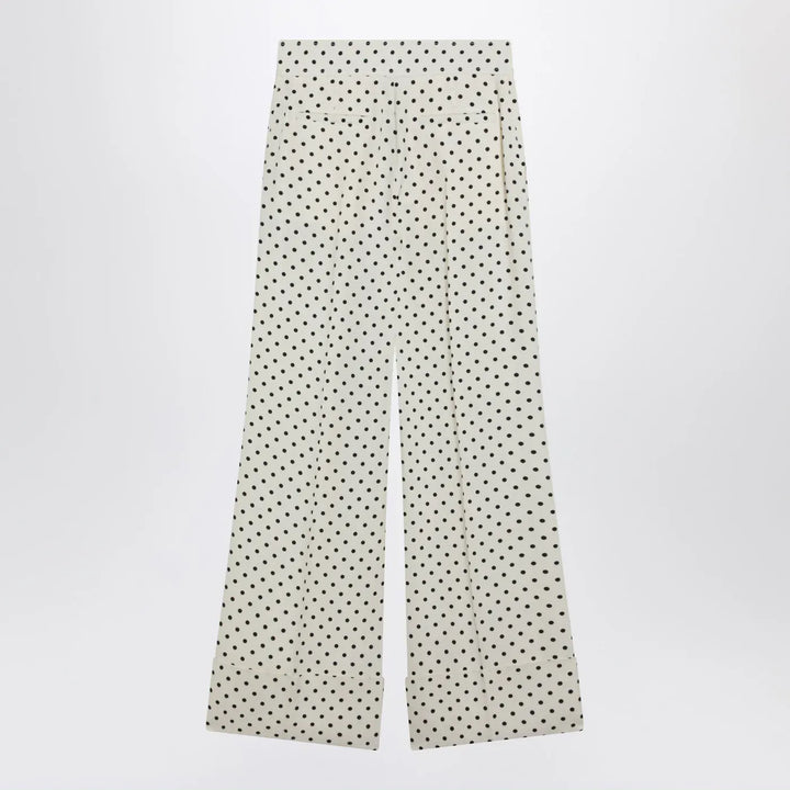 Valentino - Ivory supergran trousers with Plusdepois print Brand Pants