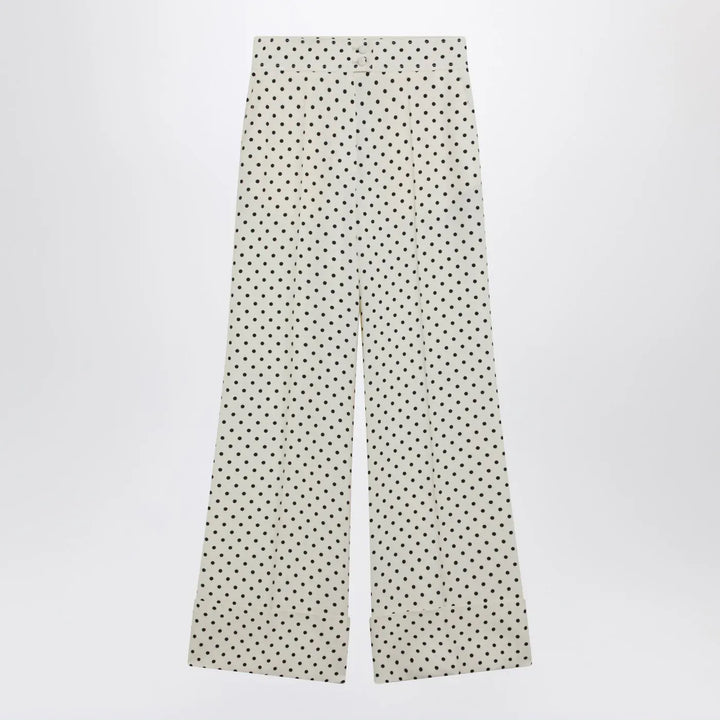 Valentino - Ivory supergran trousers with Plusdepois print Brand Pants 38  IT