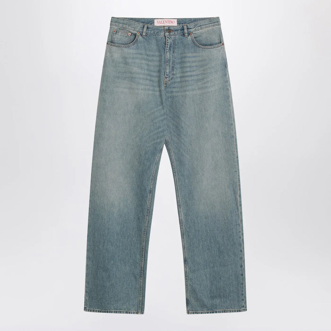 Valentino - Light blue jeans with washed effect Brand Pants 33