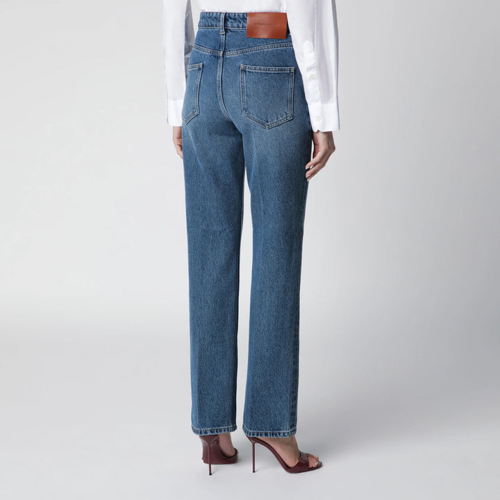 Victoria Beckham - Julia Jeans in Blue Cotton Denim Brand Pants