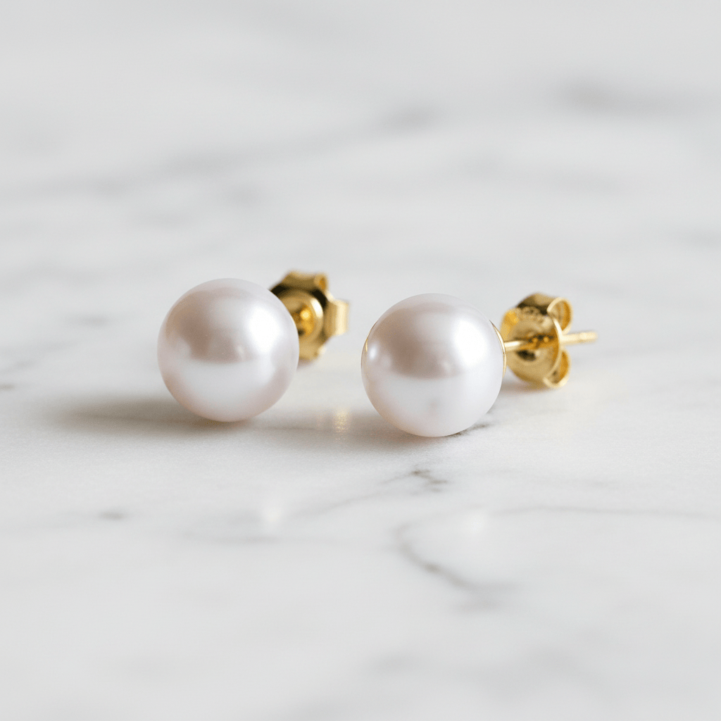 Cosmic Moon Studs Brand Pearl Earrings