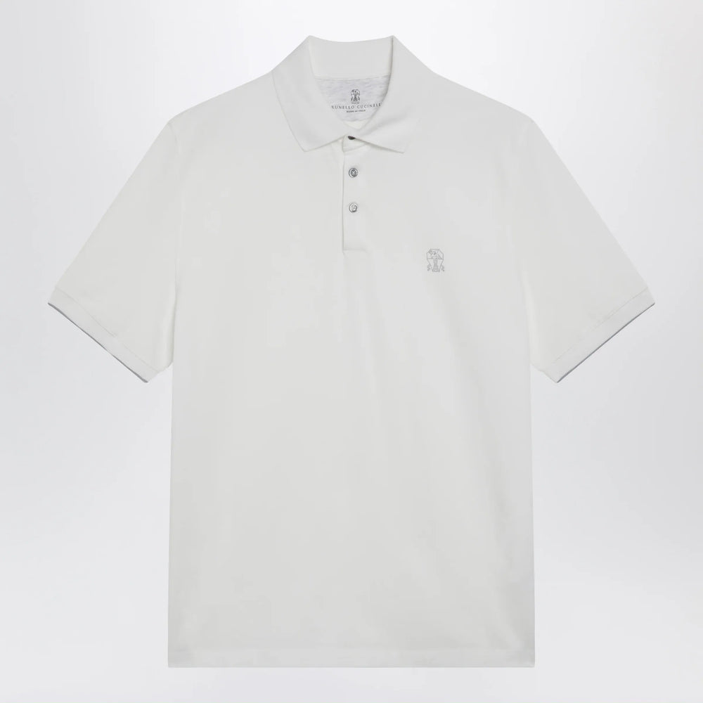 Brunello Cucinelli - White cotton polo shirt Brand Polo M