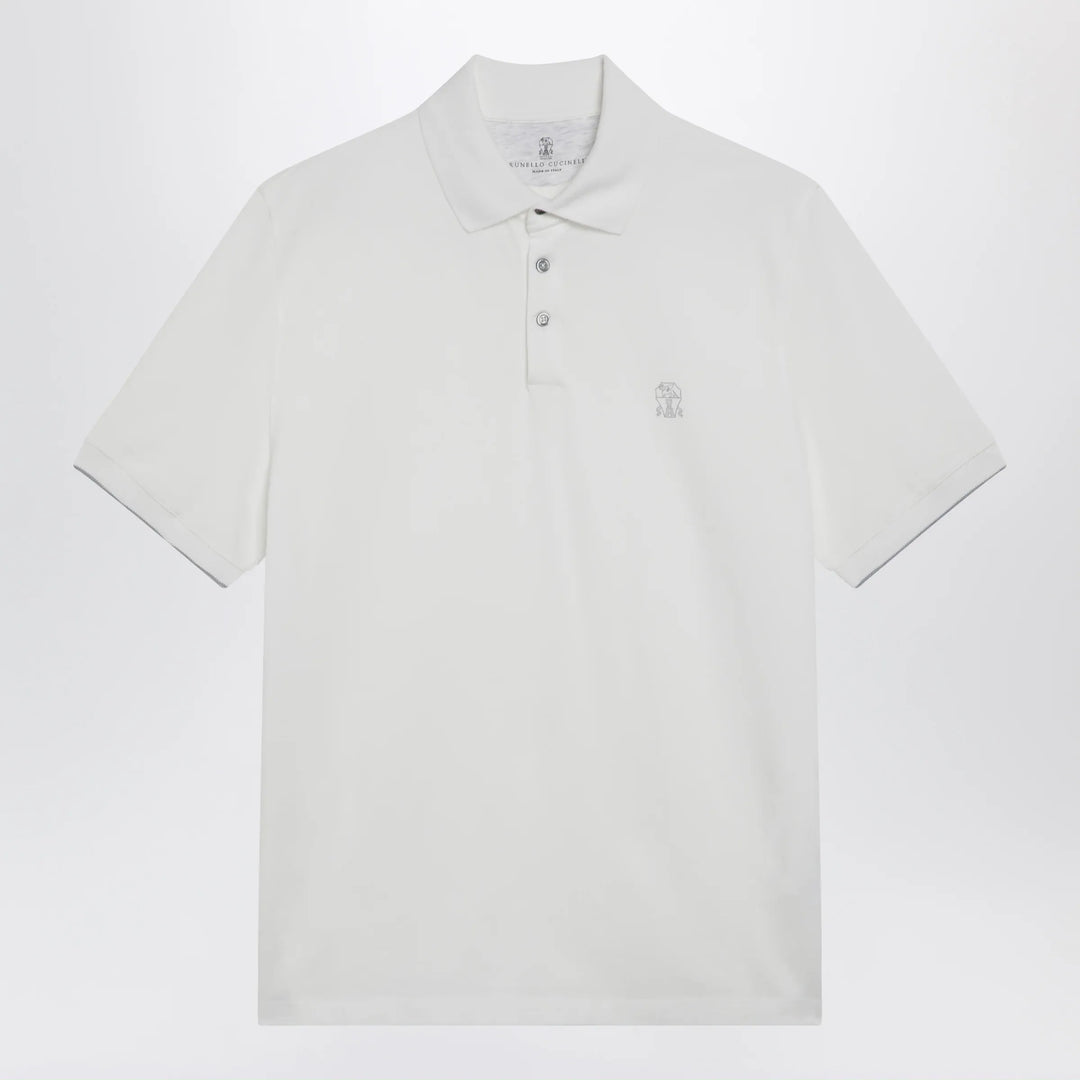 Brunello Cucinelli - White cotton polo shirt Brand Polo M