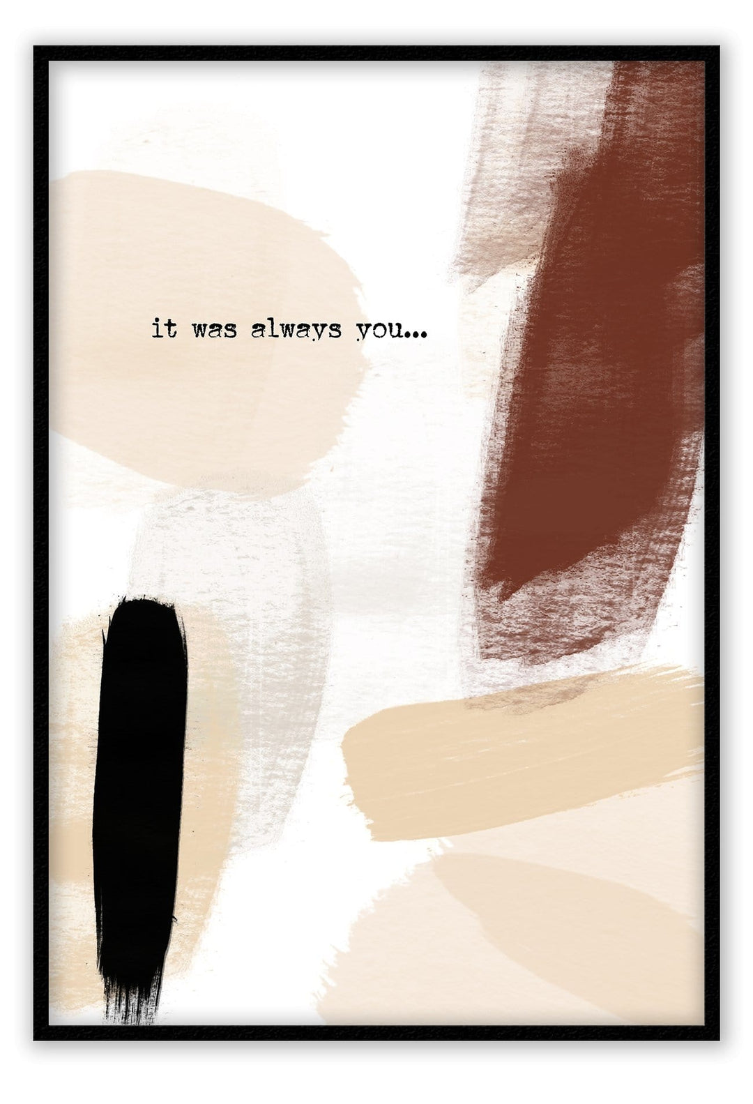 Canvas Print Small		50x70cm / Black Always You Always You Wall Art : Ready to hang framed artwork. Brand