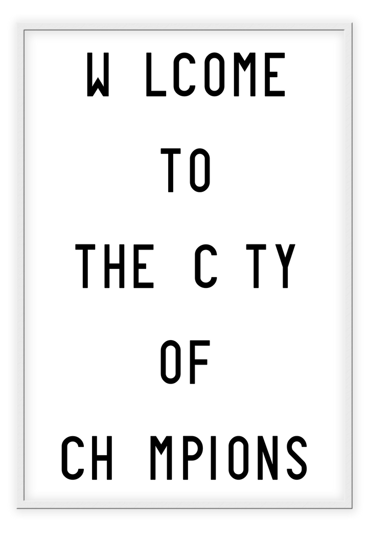 Canvas Print Small		50x70cm / White City of Champions City of Champions Framed Prints Brand