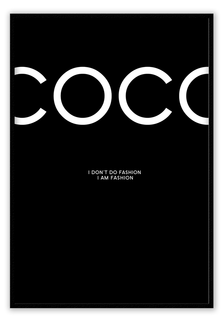 Canvas Print Small		50x70cm / Black Coco Fashion Black Coco Fashion Black Wall Art : Ready to hang framed artwork. Brand