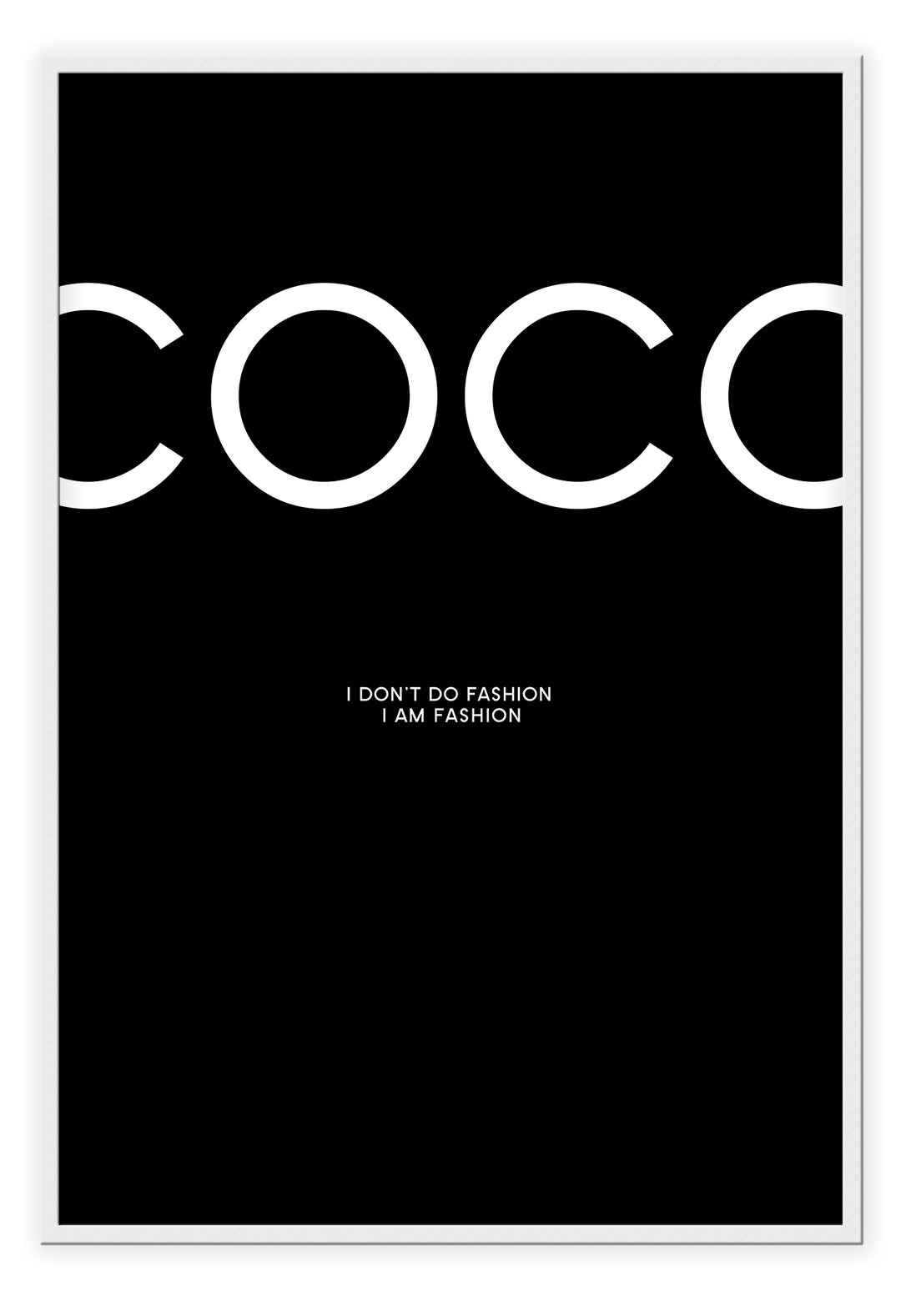 Canvas Print Small		50x70cm / White Coco Fashion Black Coco Fashion Black Wall Art : Ready to hang framed artwork. Brand