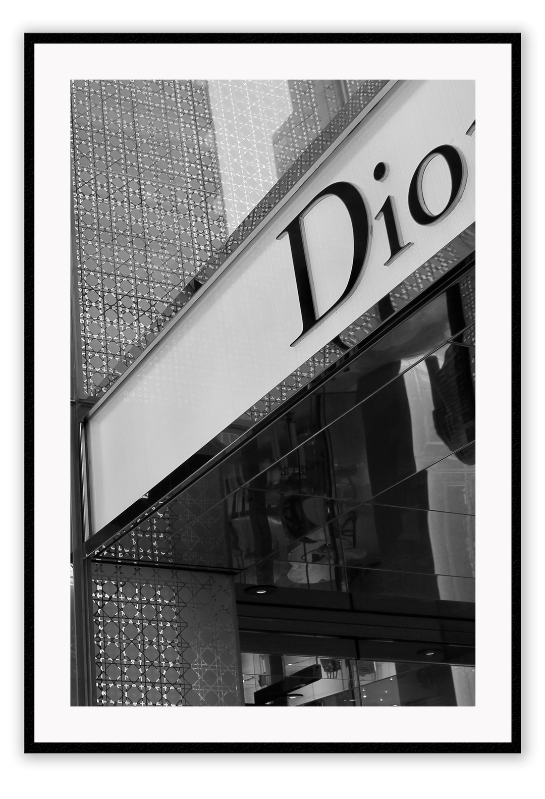 Canvas Print 50x70cm / Black Dior Facade Dior Facade  Wall Art : Ready to hang framed artwork. Brand