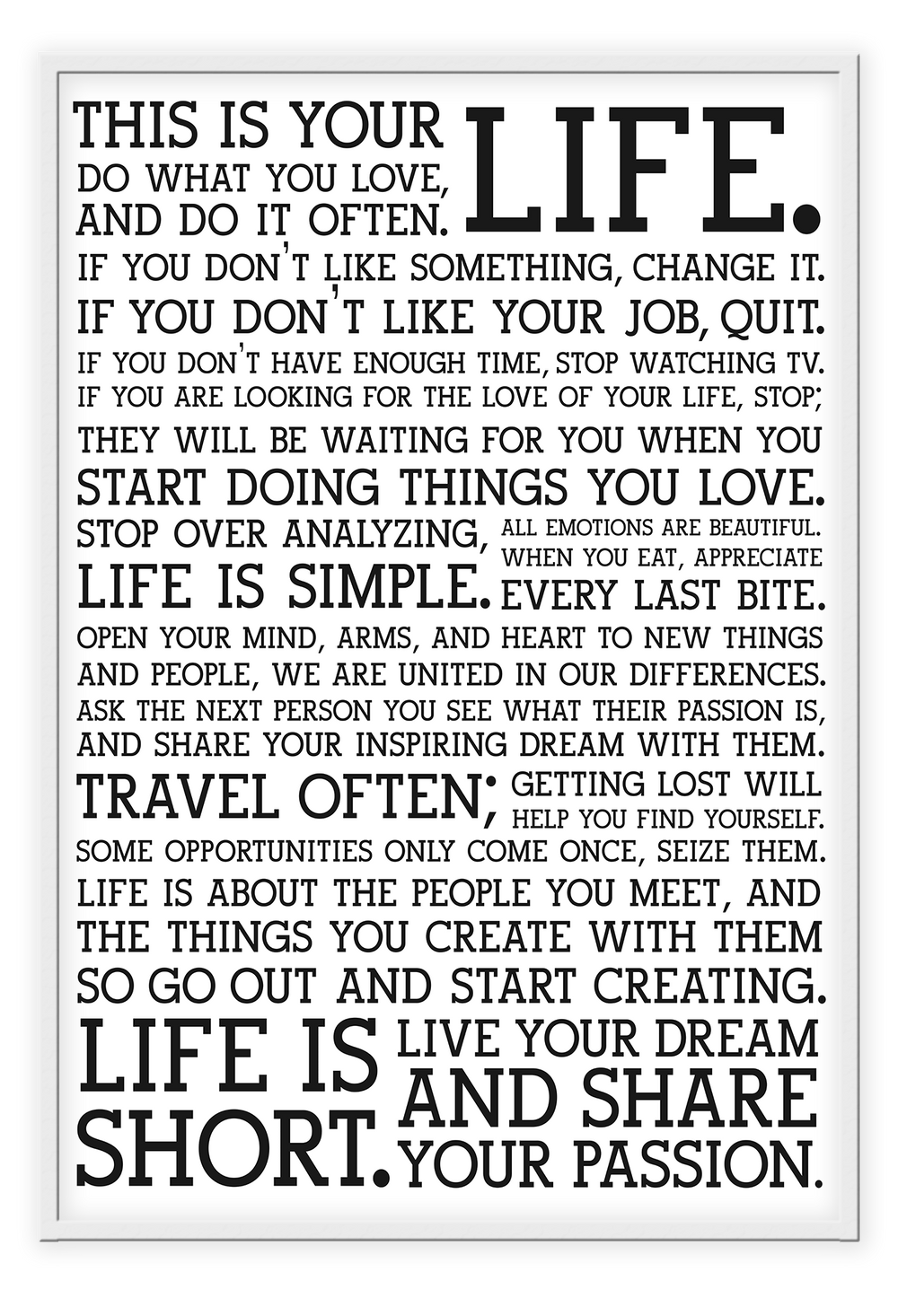 Canvas Print Holstee Manifesto Holstee Manifesto Wall Art : Ready to hang framed artwork. Brand