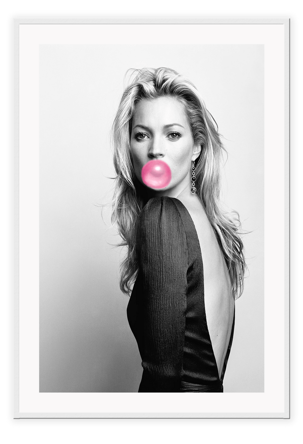 Canvas Print 50x70cm / White Kate Moss Bubble Kate Moss Bubble Wall Art : Ready to hang framed artwork. Brand