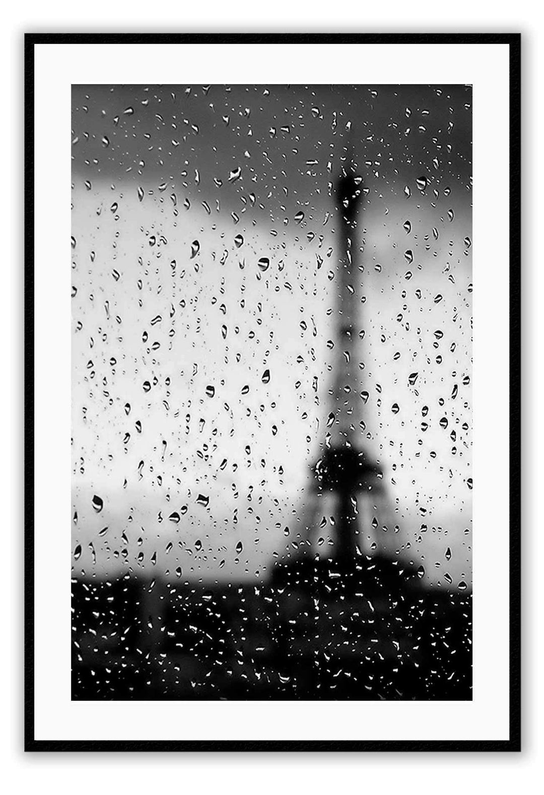 Canvas Print 50x70cm / Black Rainy Paris Rainy Paris Wall Art : Ready to hang framed artwork. Brand