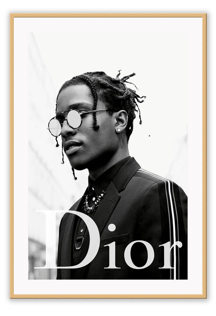 Canvas Prints 50x70cm / Natural ASAP Rocky Dior ASAP Rocky Dior Wall Art : Ready to hang framed artwork. Brand