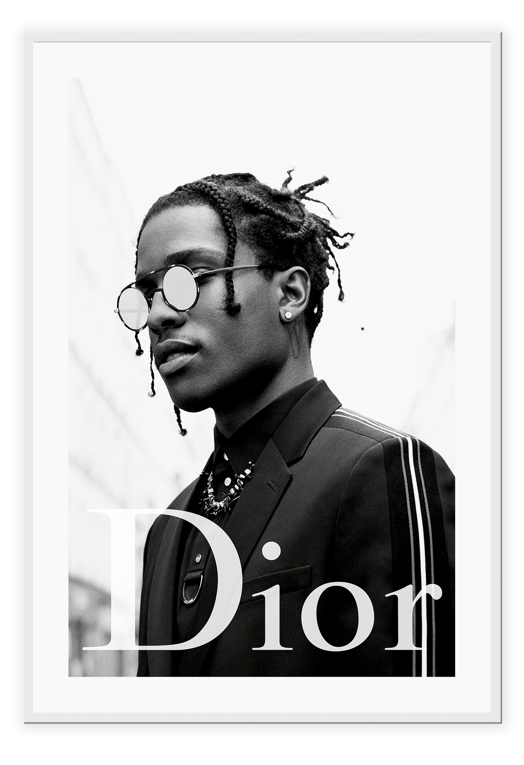 Canvas Prints 50x70cm / White ASAP Rocky Dior ASAP Rocky Dior Wall Art : Ready to hang framed artwork. Brand