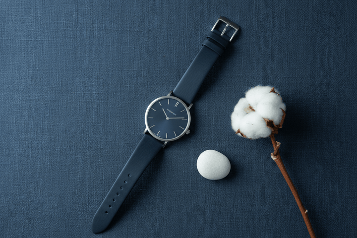 Nordgreen Native 32mm Navy Vegan Leather Strap Watch Brand Quartz Watches