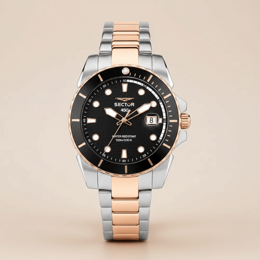 Sector 450 Two Tone Date Watch Brand Quartz Watches