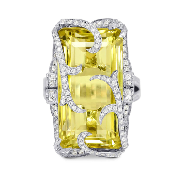 Extraordinaire  Belle Citron - Lemon Quartz Diamond Ring Brand Ring