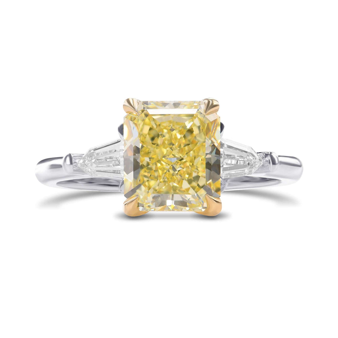 Fancy Yellow Radiant Three-stone Diamond Ring Brand Ring