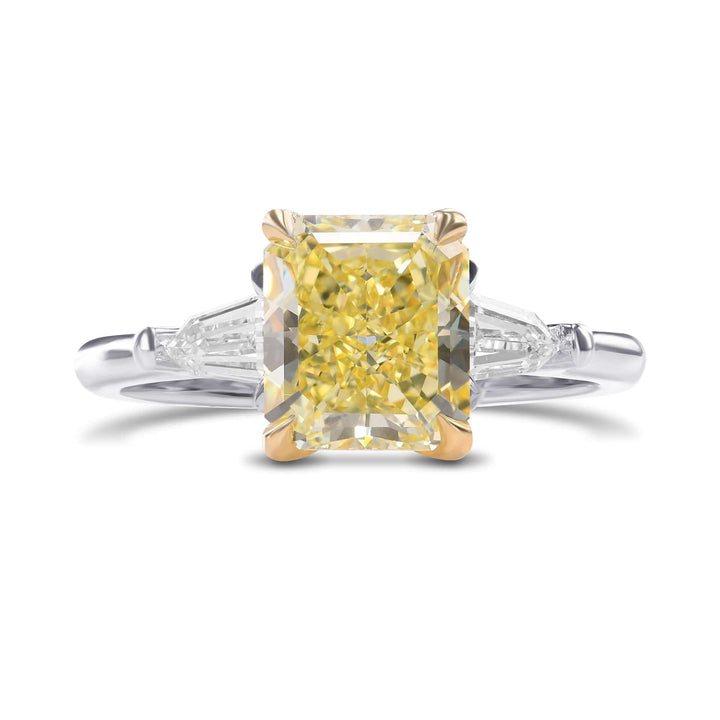 Fancy Yellow Radiant Three-stone Diamond Ring Brand Ring