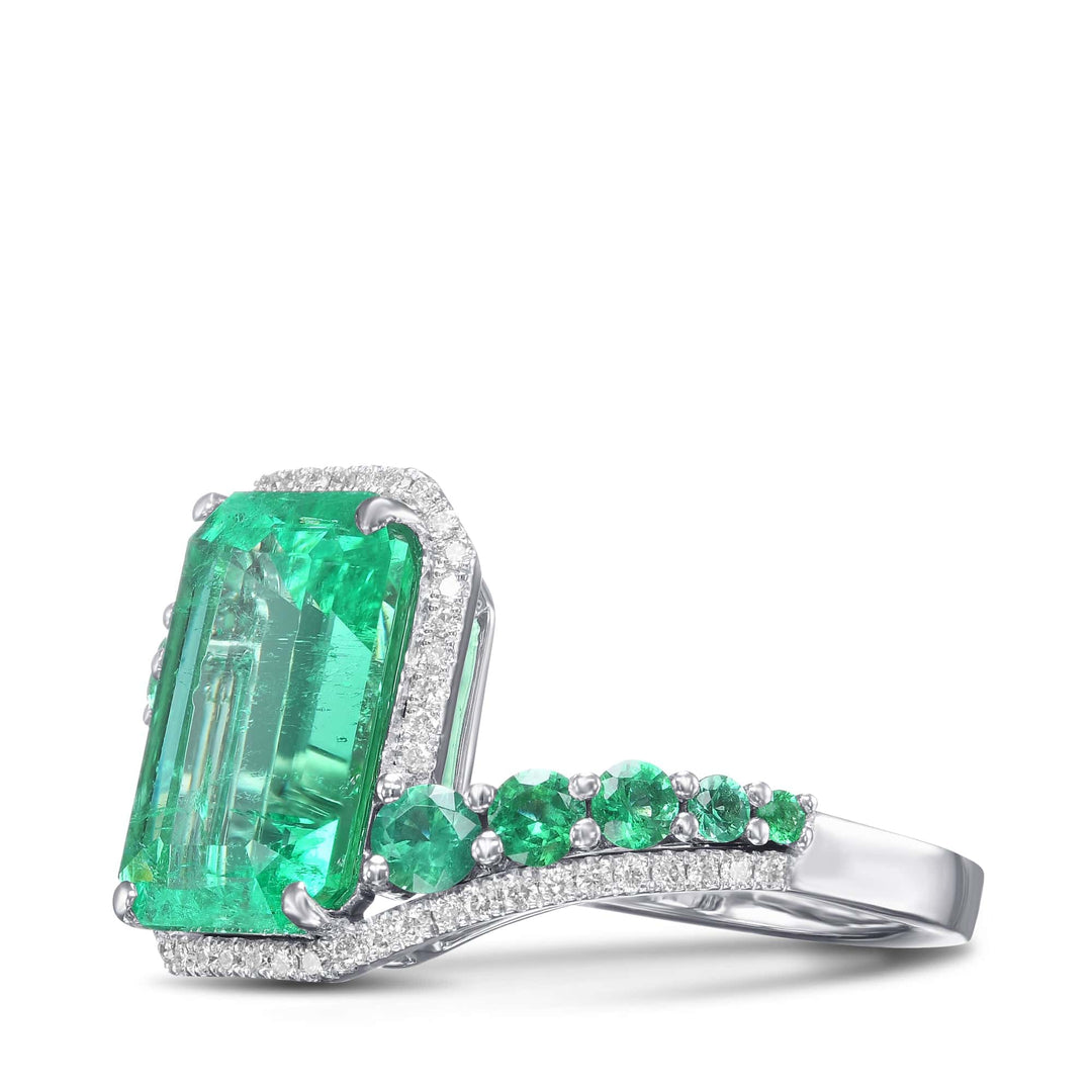 LEIBISH 3.75ct Muzo Emerald &amp; Diamond Couture Ring Brand Ring