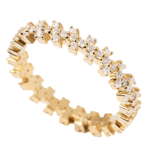 PDPaola Rings PDPaola Crown 18k Gold Plated Ring with White Zirconia Brand