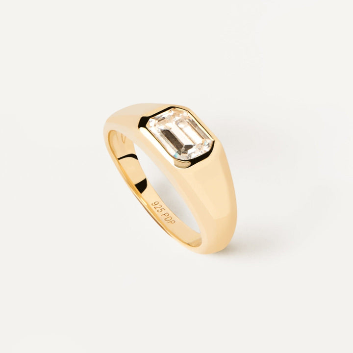PDPaola Rings PDPaola Octagon Shimmer Stamp Ring Brand