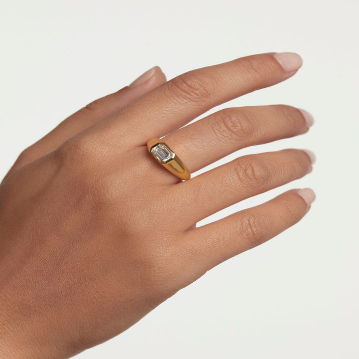 PDPaola Rings PDPaola Octagon Shimmer Stamp Ring Brand