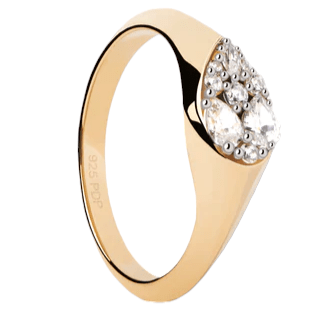 PDPaola Rings 18 PDPaola Vanilla Stamp 18k Gold Plated Ring Brand
