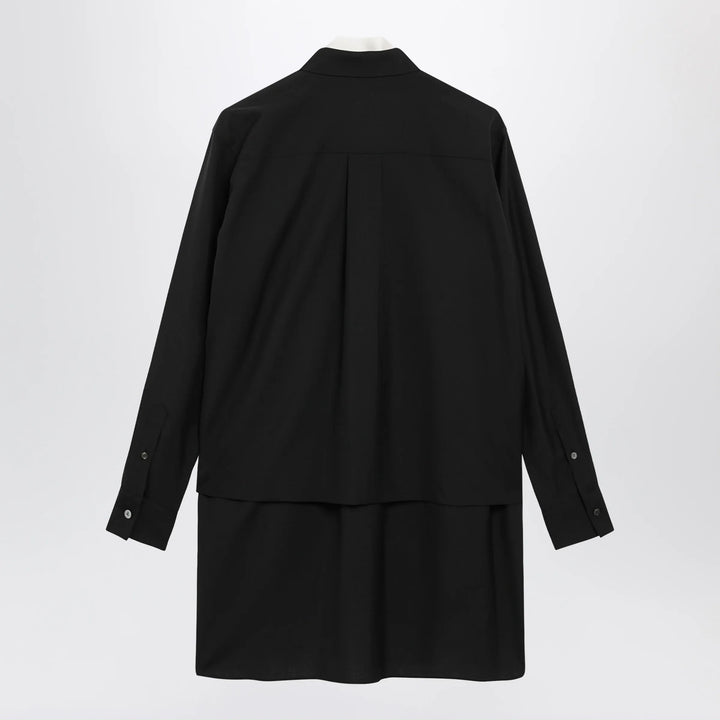 Sacai - Black wool-blend mini shirt dress Brand
