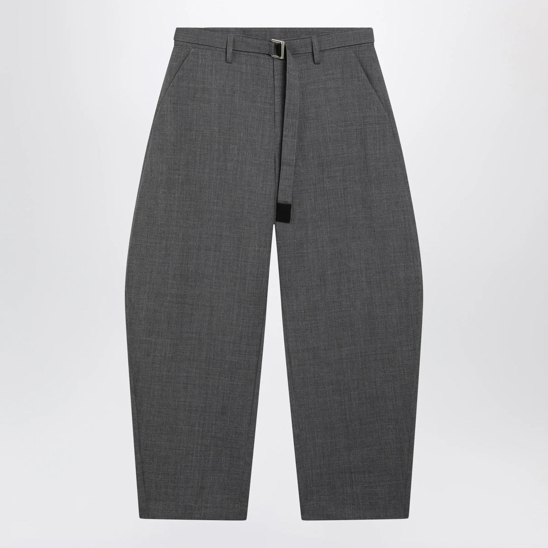 Sacai - Grey wool trousers with belt Brand 2
