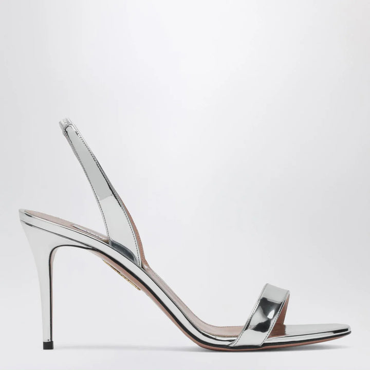 Aquazzura - So Nude 85 Silver Sandals Brand Sandals 36 IT