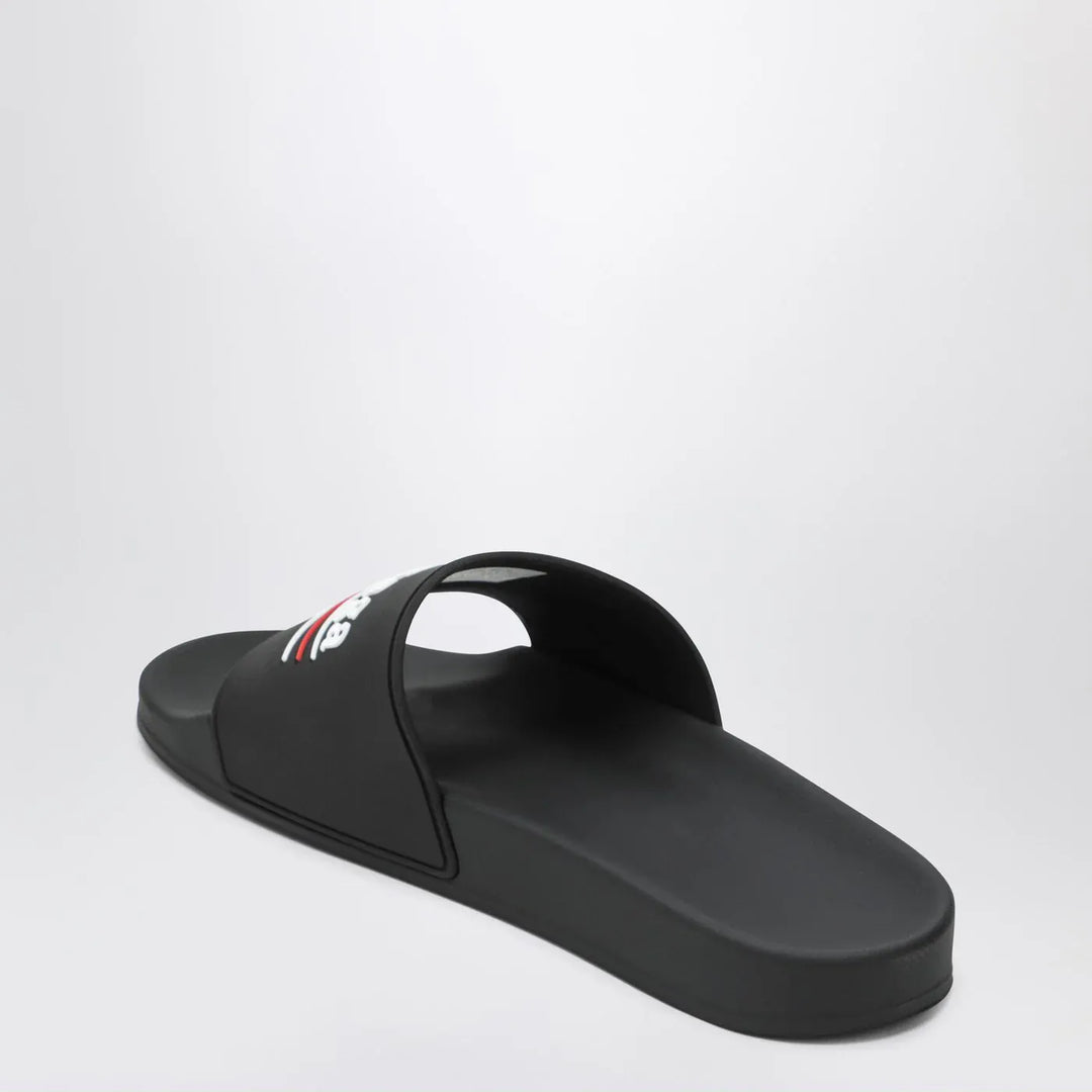 Balenciaga - Pool Slide rubber sandals in black Brand Sandals