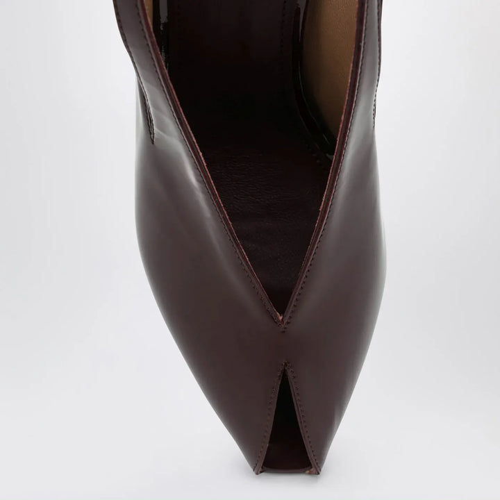 Ferragamo - Peep Toe Wedge Sandals in Bordeaux Brand Sandals