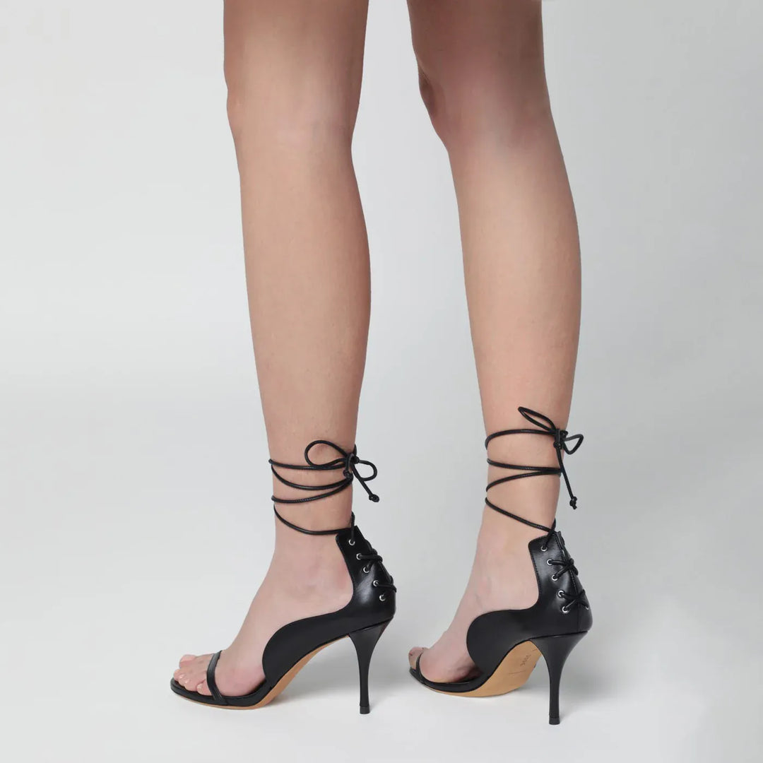Jude - Issa black leather sandals Brand Sandals