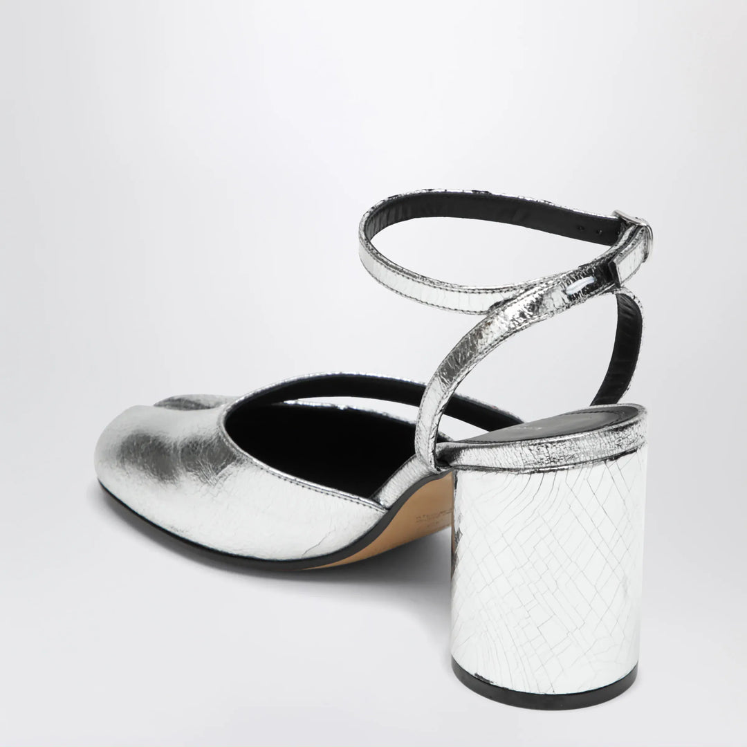 Maison Margiela - Silver Tabi Sandals In Broken Mirror Finish Brand Sandals