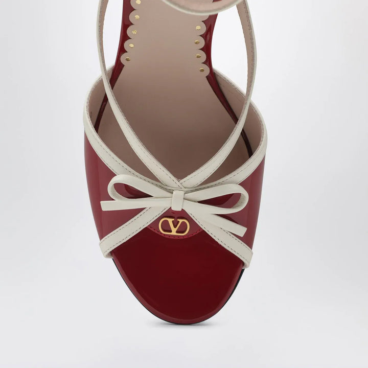Valentino Garavani - Bepointy sandal red/ivory in patent leather and kidskin Brand Sandals