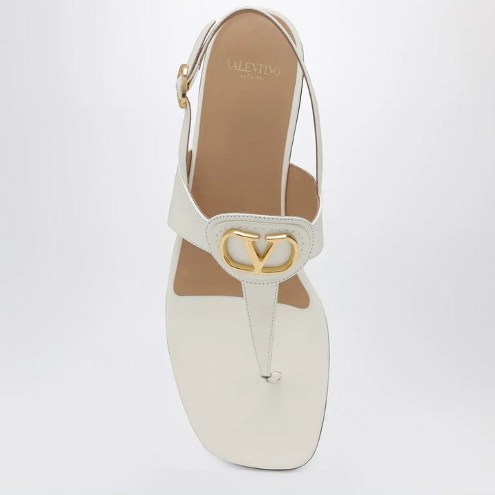 Valentino Garavani - Ivory VLogo Signature Thong Sandals Brand Sandals