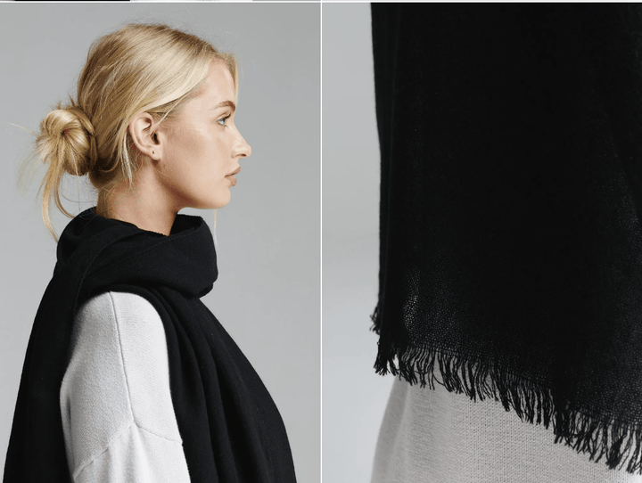 Italian Pure Cashmere Scarves Brand Scarves Black